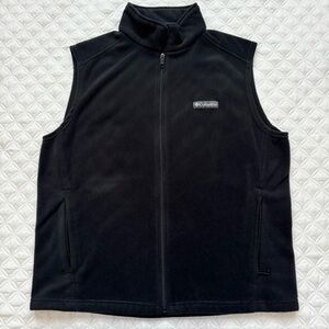 Columbia Men's Steens Mountain Fleece Vest With Zipper Pockets Black Size L